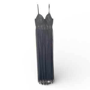 Fashion Nova Sheer Black Lace Bodycon gown